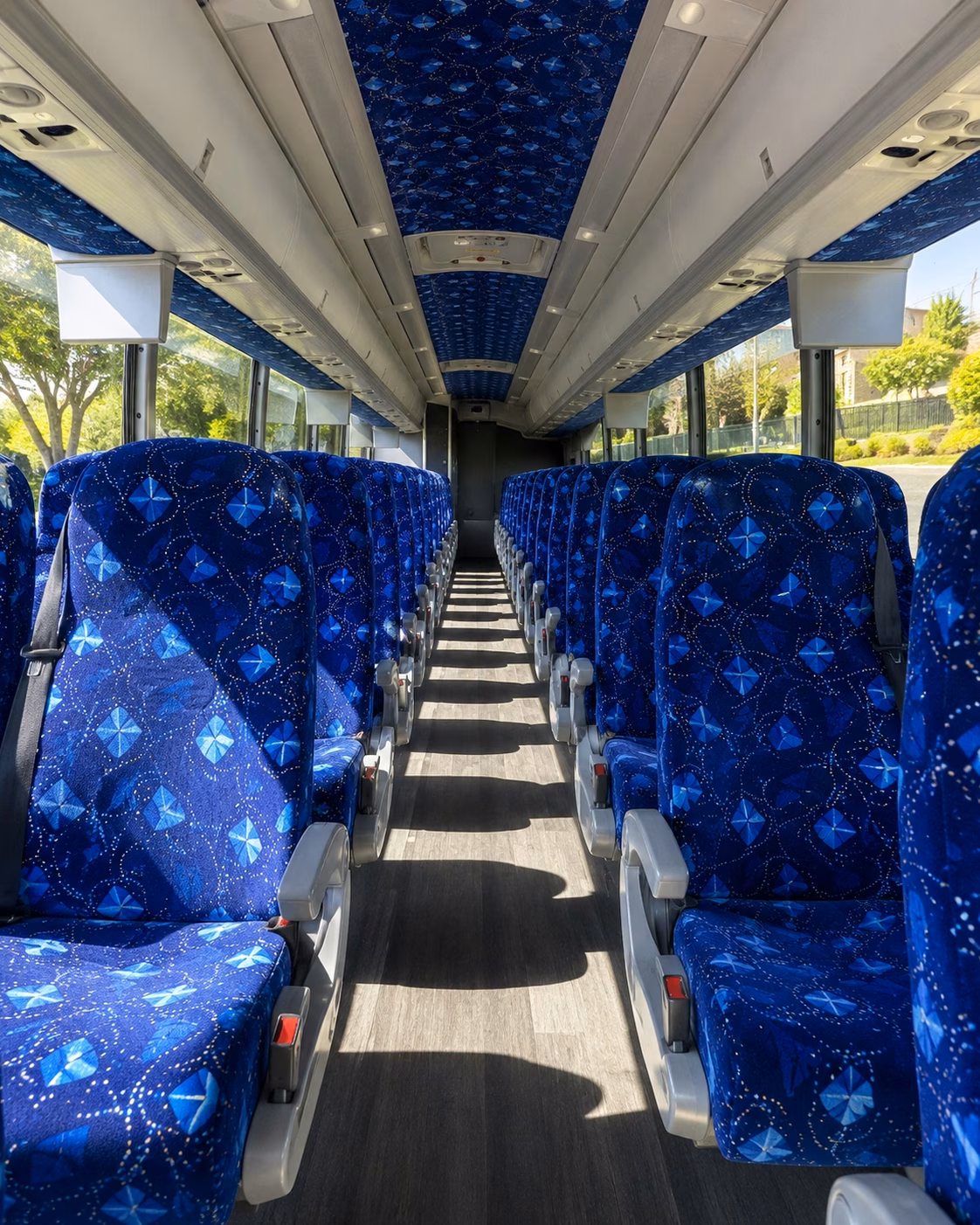 56 passenger charter bus inside