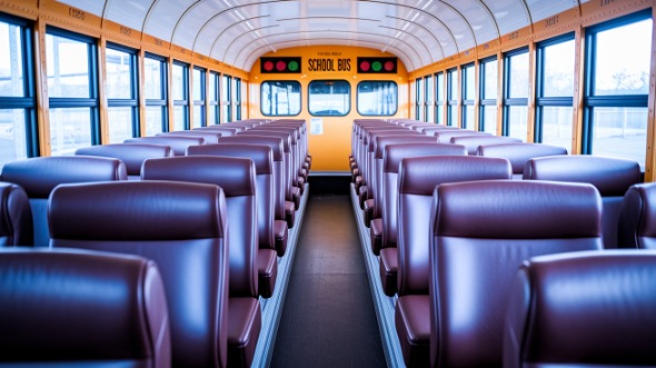 rochester school bus rental interior